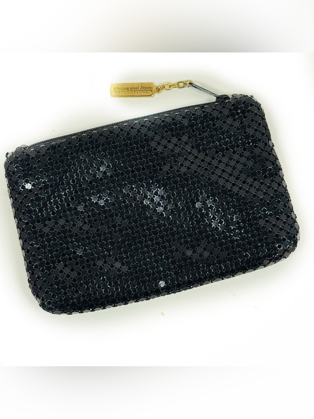 Vintage Whiting & Davis Chainmail Coin Purse Mini Clutch Black